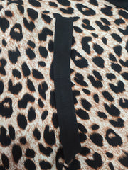  Colorblock Leopard Print V Neck Dress