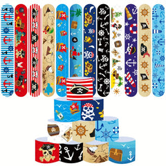 Pirate Slap Bracelets 24 Pack - Fun Party Favors for Boys & Girls