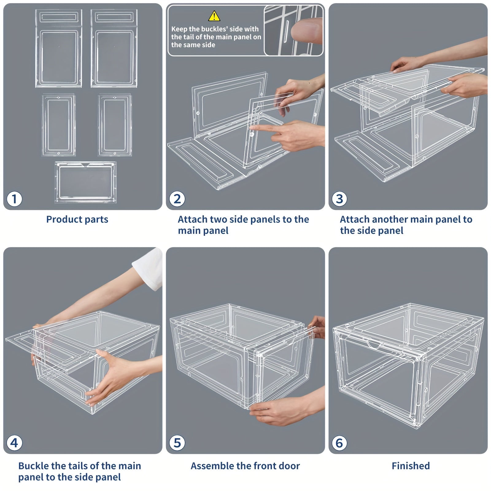 Foldable Magnetic Door Shoe Box Stackable Shoe Rack
