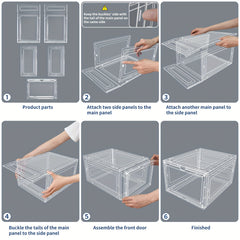 Foldable Magnetic Door Shoe Box Stackable Shoe Rack