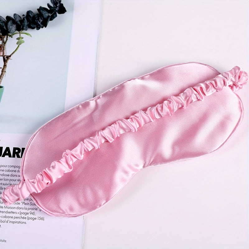 Silk Eye Sleep Mask Soft Sleeping Mask Elastic Strap Pink