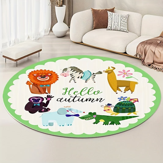 Cartoon Animal Round Play Pad Crawling Mat for Kids