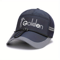 Men's Fishing Hat Mesh Sun Cap Breathable Outdoor Summer Peaked Gauze