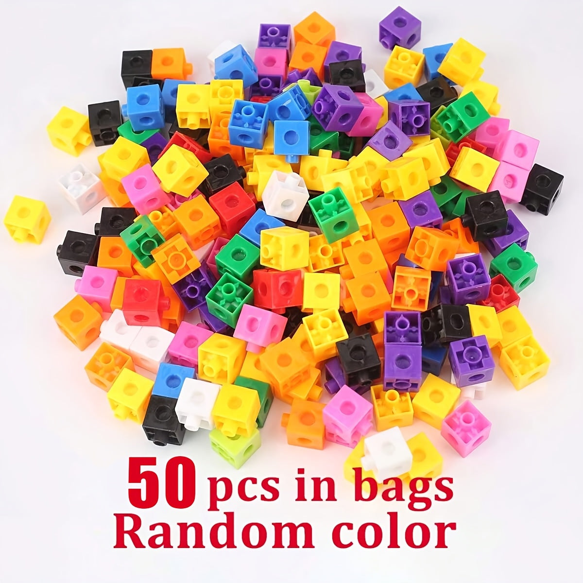 Colorful Cubes Building Blocks Set Educational Math Learning Aid