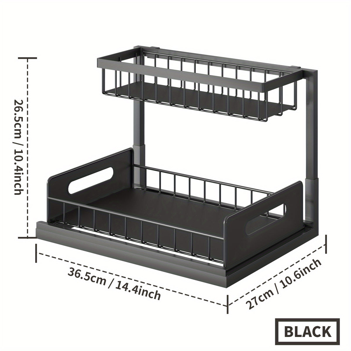 Under Sink Organizer 2 Tier Pull Out Cabinet Storage Shelf