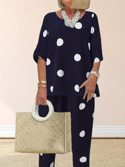  Polka Dot Tee & Pants 2pcs Set