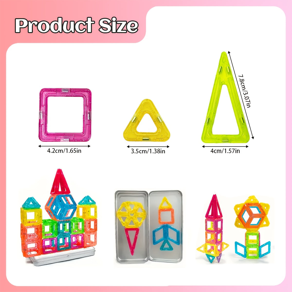 Mini Magnetic Building Blocks Toy Set for Kids with Iron Box