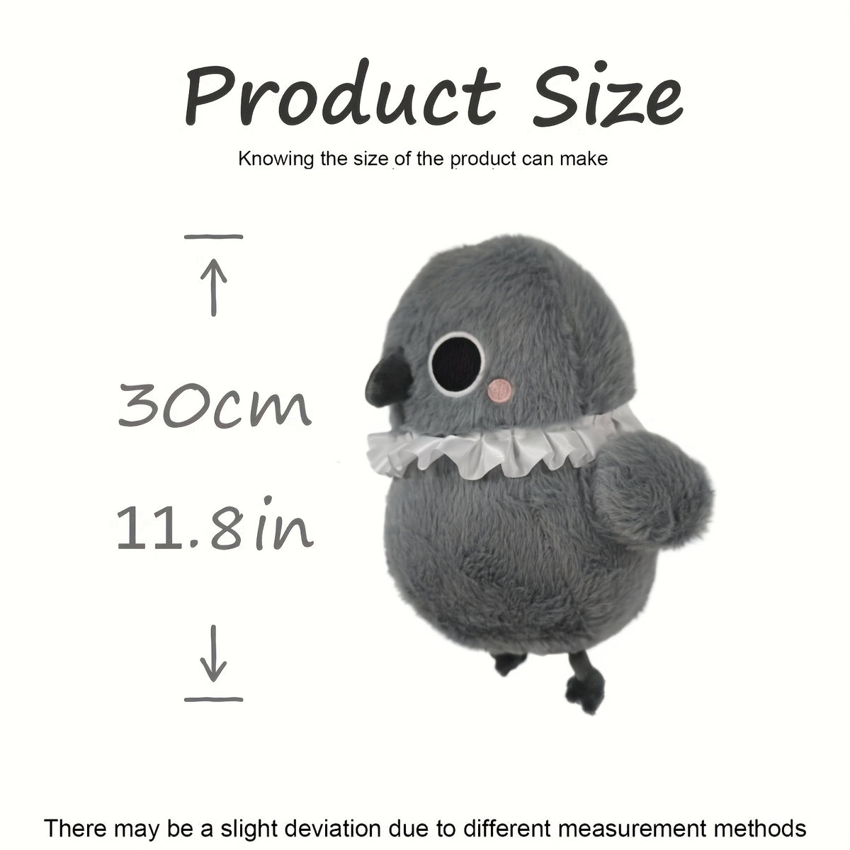 11" Angry Crow Plush Toy Soft Stuffed Animal Doll Halloween Gift