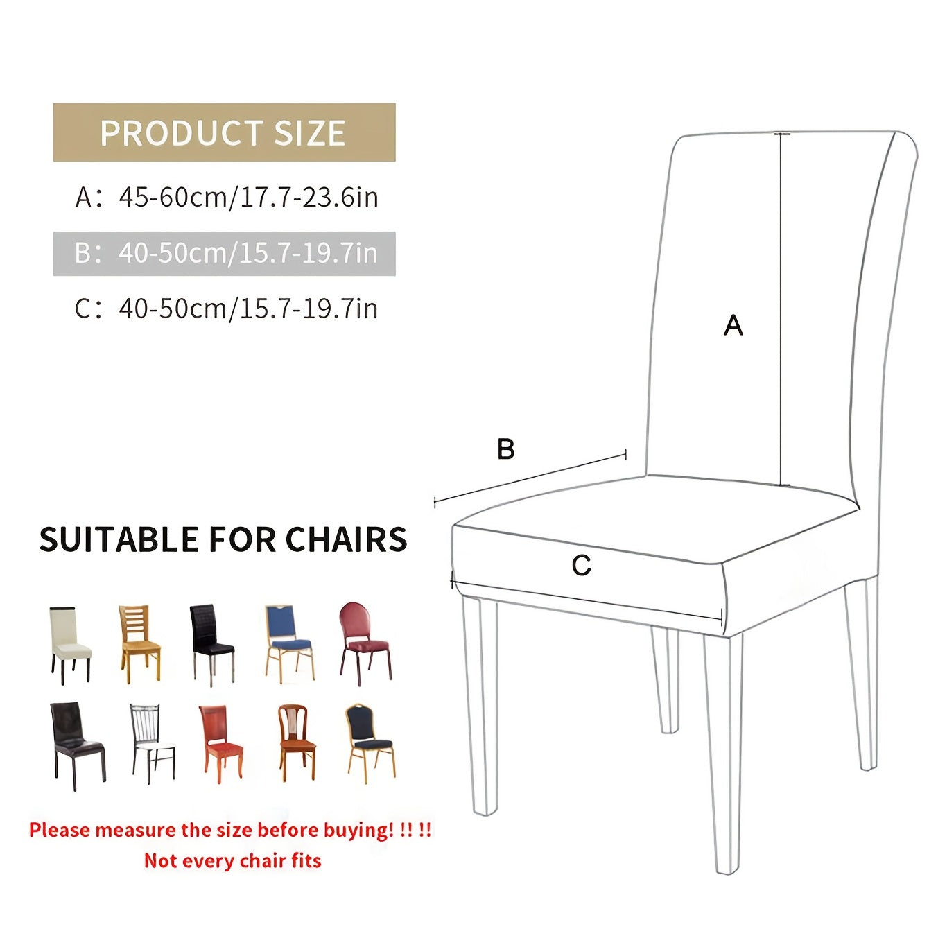 Printed Stretch Chair Cover Set for Dining Room, Removable and Washable
