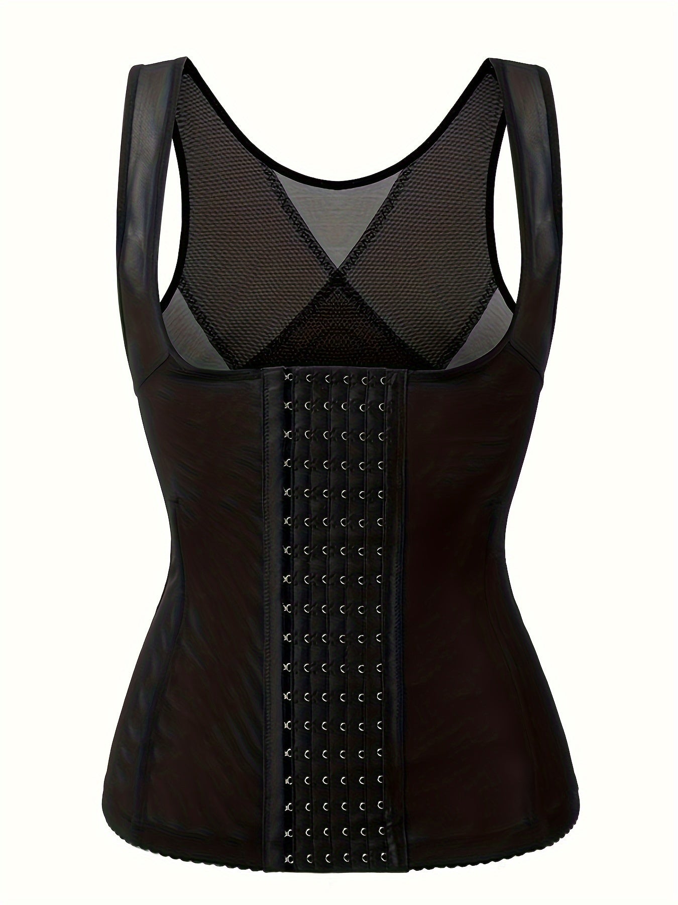 Mesh Shaping Top Front Buckle Tummy Control Slimmer Open Bust Top
