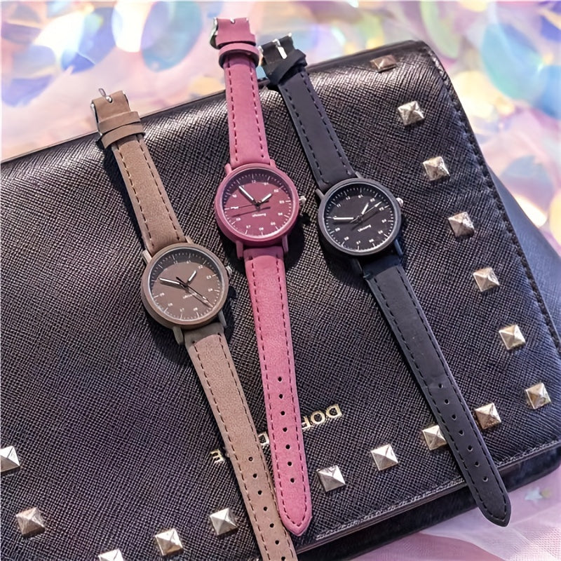 Kids Quartz Watch Colorful Pointer Round Wrist Watch