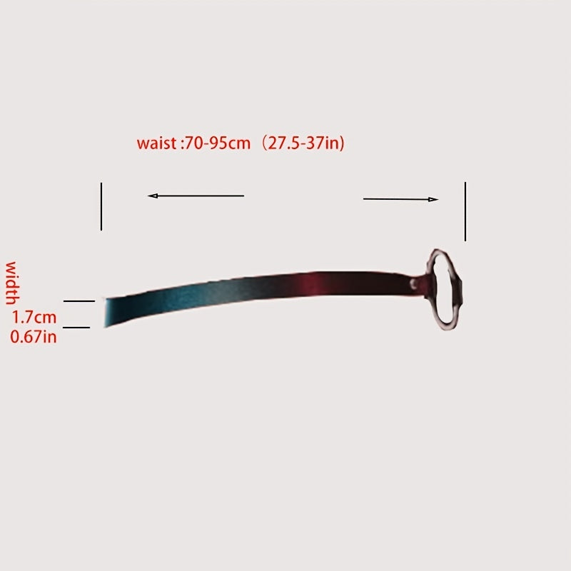 Women's PU Leather Waist Belt O Ring Elastic Belts