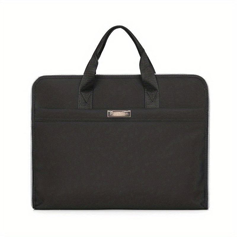 Nylon Briefcase Large Capacity Zippered Document Organizer Handbag