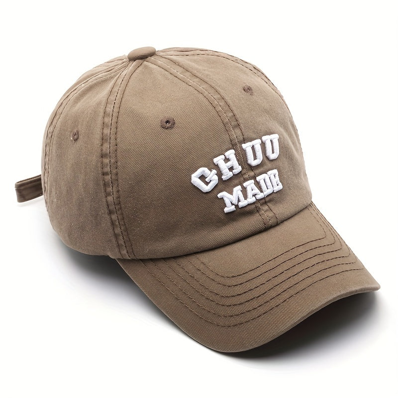 Men's Washed Curved Brim Baseball Cap Outdoor Sun Hat