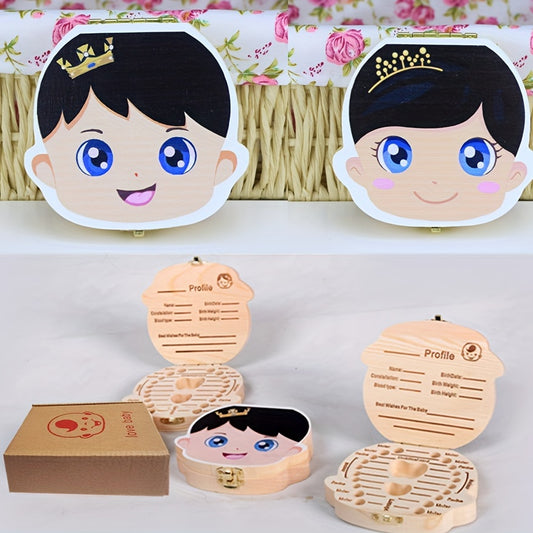 Baby Tooth Box Wooden for Lost Tooth Kids Keepsake Gift Baby Shower