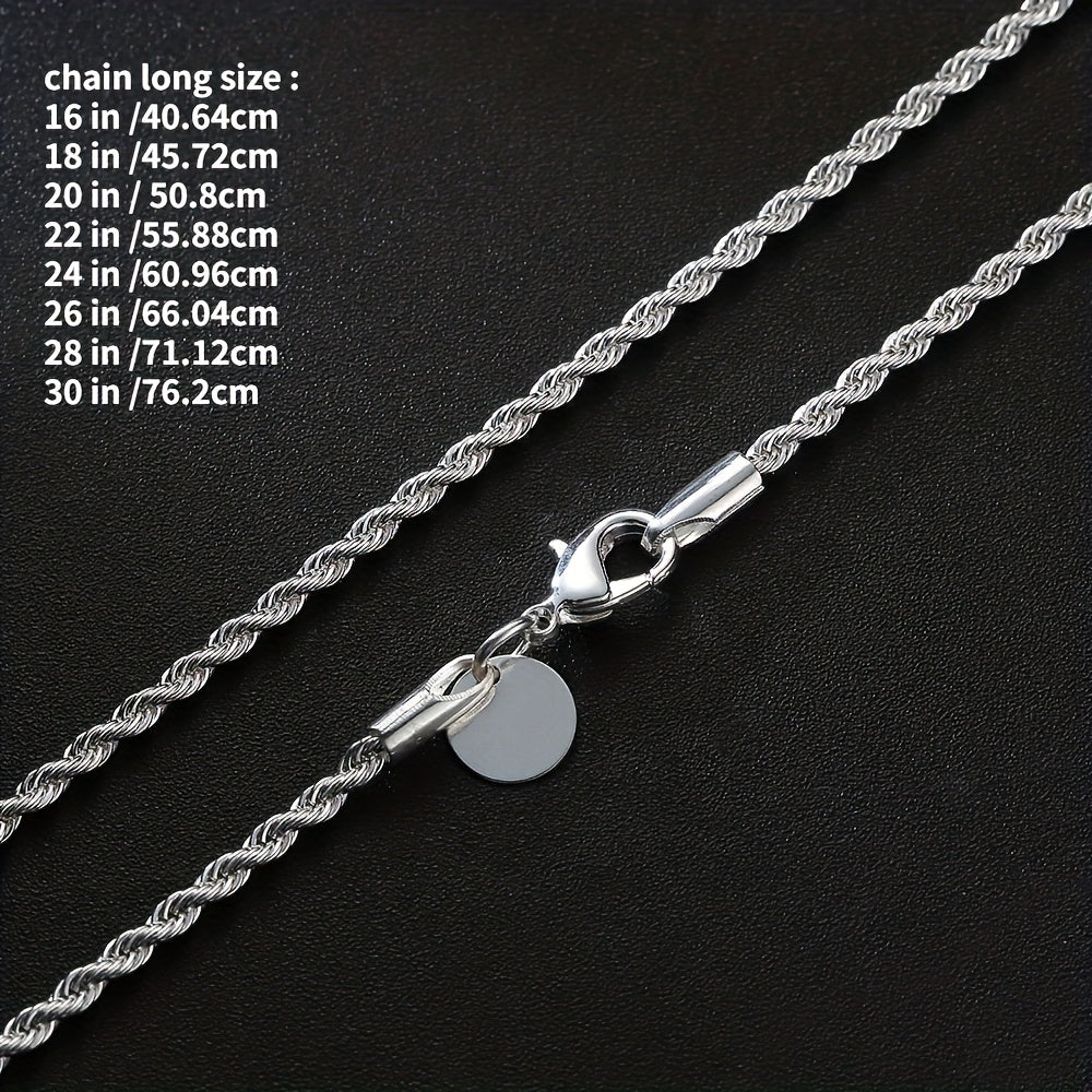 Silver Twist Rope Chain Necklace Women's DIY Necklace