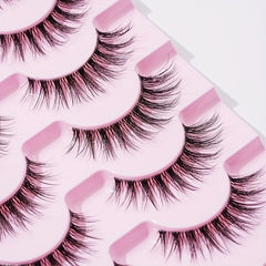 7 Pairs Fishtail False Eyelash Natural Fiber Long False Eyelashes 14mm