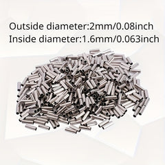500pcs Copper Tube Connectors Crimping Sleeves Fishing Line Wire Leader