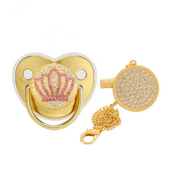 Crown Shape Baby Pacifier Bling Silicone Chain