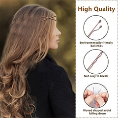 100pcs Blonde Bobby Pins Secure Hold Golden Hair Clips Women Girls