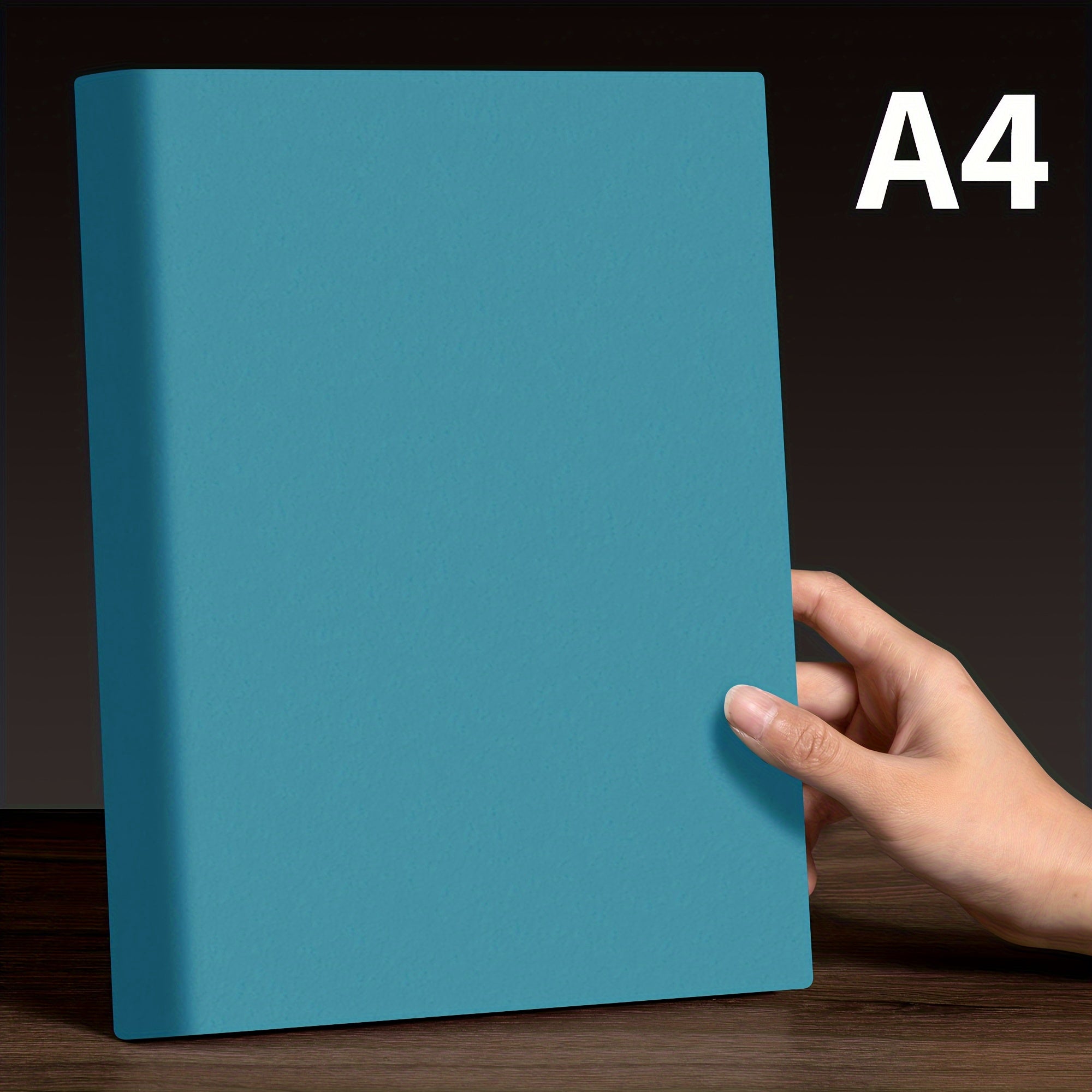 A4 Thick Notebook 200 Pages Soft Leather Horizontal Lines