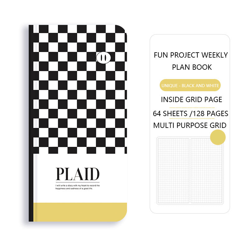 Checkerboard Cover Weeks Notebook Weekly Planner Book Cover