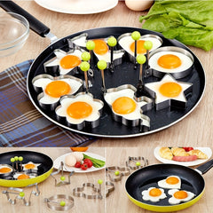 5pcs Fried Egg Rings Pancake Mold Maker Non Stick Stainless Steel Egg Form