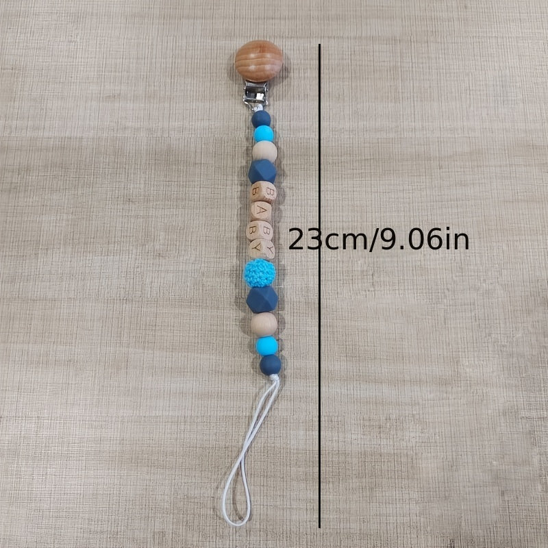 Beech Wood Chewable Pacifier Clips & Dummy Chain Anti Drop Protection