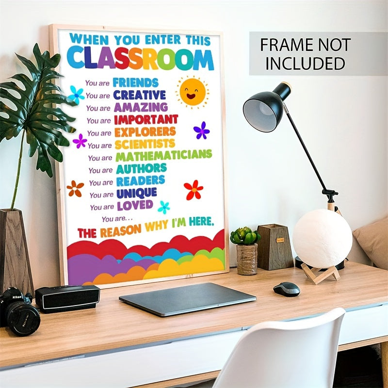Classroom Rules Rainbow Poster 27.94x43 Dry Erase Sign