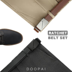 YOORAN Mens Leather Belt 1 3 8 For Dress Pants Micro Adjustable Belt