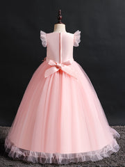 Girls Formal Maxi Dress Wedding Pageant Party Princess Communion