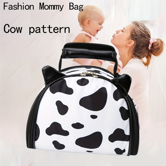Cow Pattern Mommy Bag Crossbody Portable Baby Mother's Bag