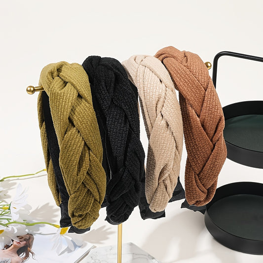 Flannel Braided Headbands Hairband Criss Cross Fall Winter Hair Accessories