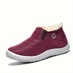 Women's Fleece Lining Snow Boots Waterproof Soft Sole Ankle Boots