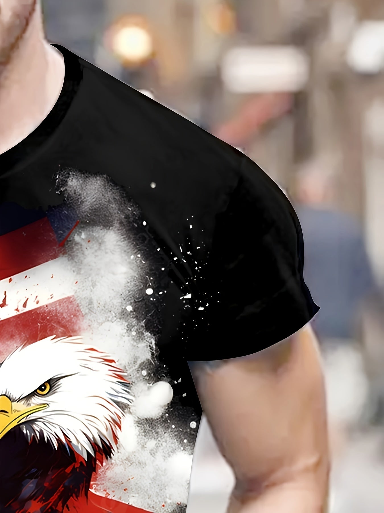Eagle Print Men's Graphic T-shirt for Summer