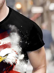 Eagle Print Men's Graphic T-shirt for Summer
