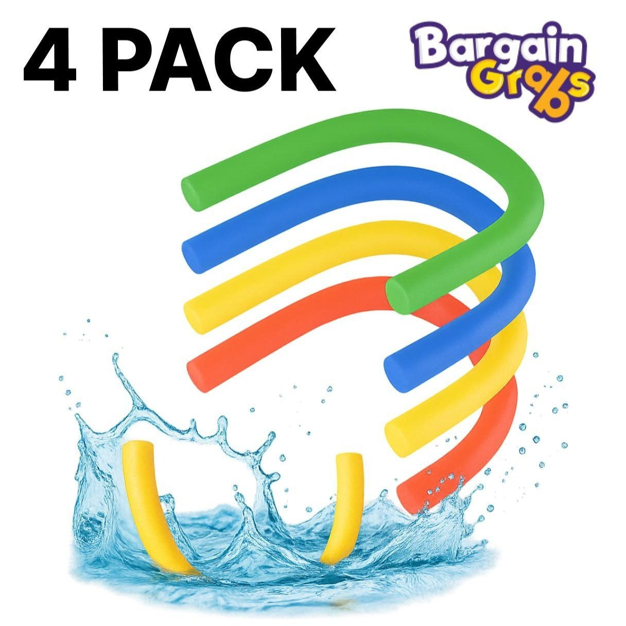 4 Pack Pool Noodle Woggles Red Yellow Green Swim Training Water Games
