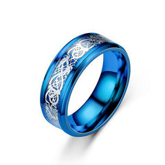 Dragon Pattern Titanium Steel Rings for Couples