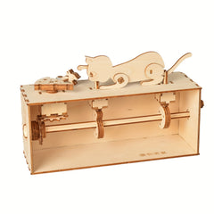 Handcrafted Cat and Mouse Wooden Puzzle Kit