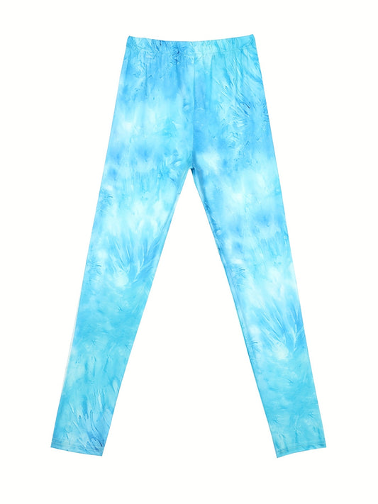 Ice Effect Tie Dyed Girl Leggings Graphic Tights Slim Pants Costume