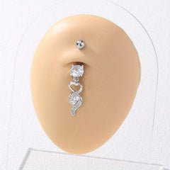 Heart Shape Belly Button Ring Dangle Body Piercing Jewelry