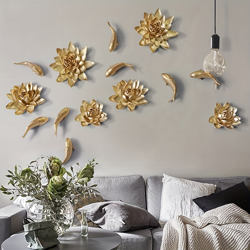 Resin Flower Wall Decorations for TV Background Wall