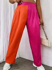  Colorblock Wide Leg Trousers
