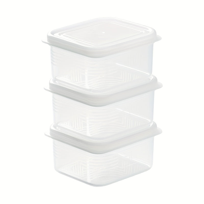 3pcs Plastic Refrigerator Storage Box Transparent Fridge Fruit Vegetable Crisper