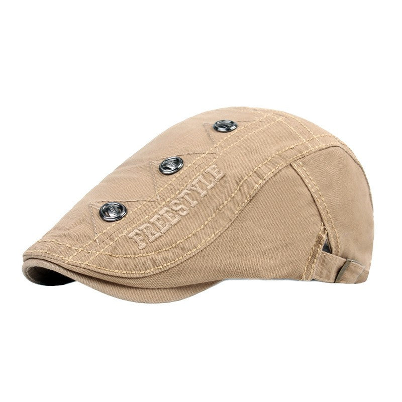 Men's Embroidered Peaked Cap Casual Sun Protection Beret