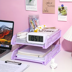 2nd Layer File Tray Organizer for Office Desk A4 File Frame Rack