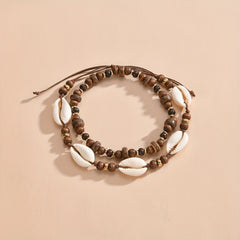 Boho Shell Beaded Anklet Set Beach Foot Jewelry