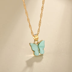Butterfly Pendant Necklace Dainty Chain Neck Jewelry Birthday Gift
