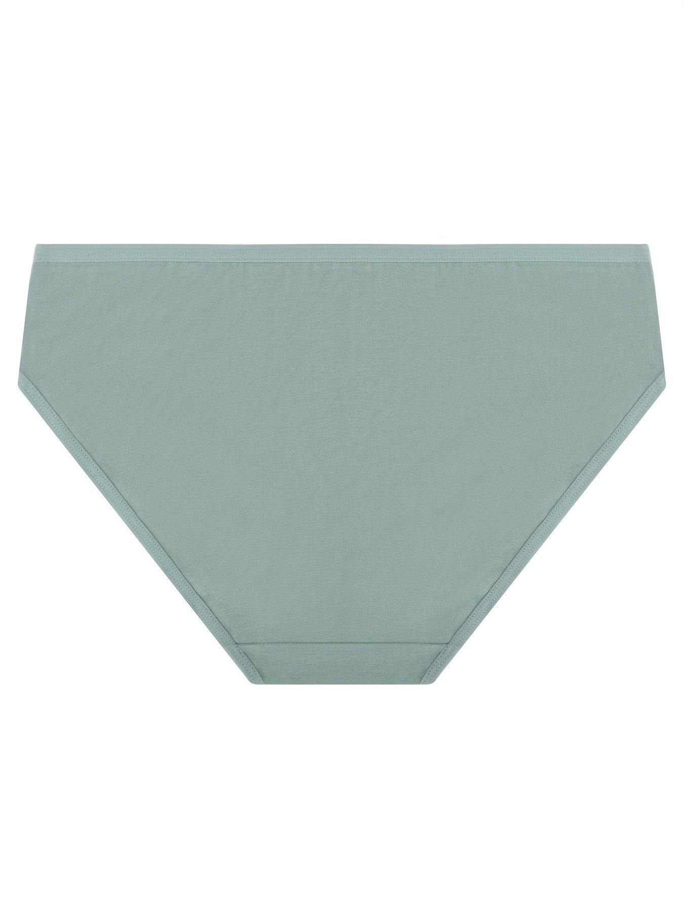 5 Pack Plus Size Solid High Rise Panties Women's Plus Basic Comfort Panties