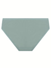 5 Pack Plus Size Solid High Rise Panties Women's Plus Basic Comfort Panties